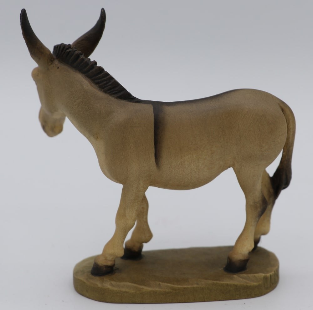 ANRI - Florentiner - Asino - Scultura in Legno Cm 12,5 Val Gardena - immagine 2