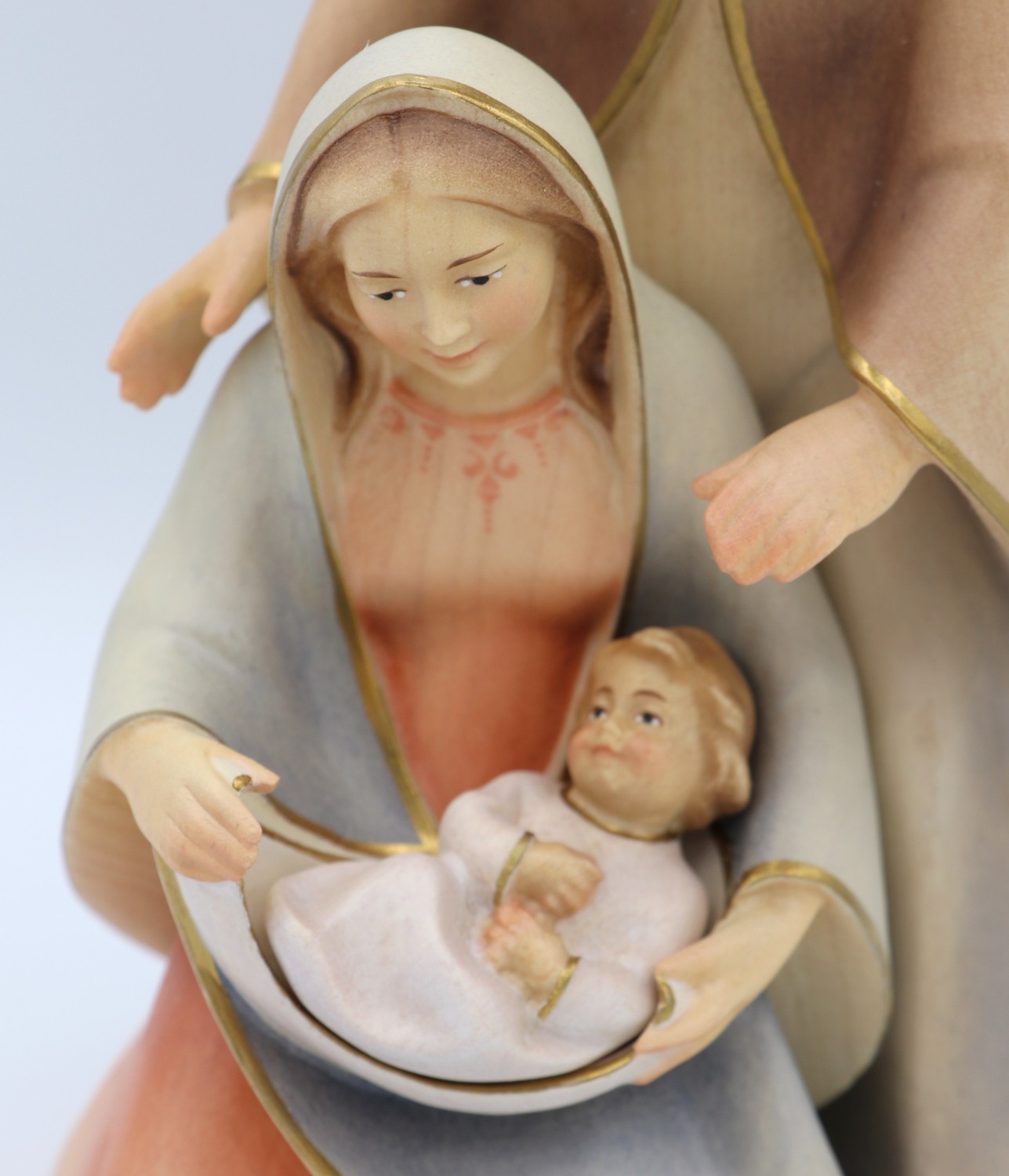 Scultura in legno "Sacra Famiglia" – La speranza - cm 19 - immagine 5