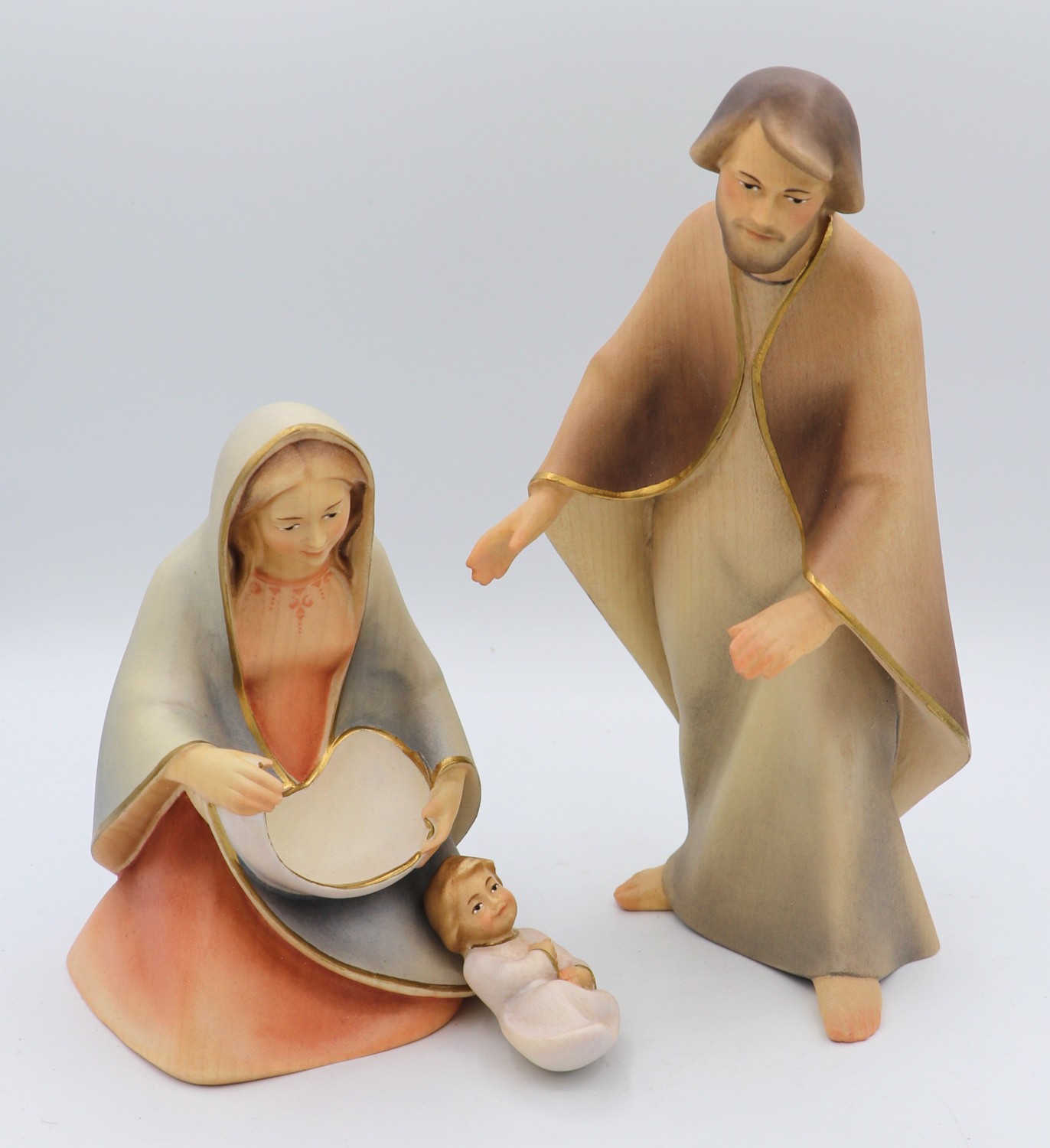 Scultura in legno "Sacra Famiglia" – La speranza - cm 19 - immagine 2
