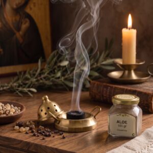 Incenso Liturgico Aloe – Vasetto in vetro da 100g