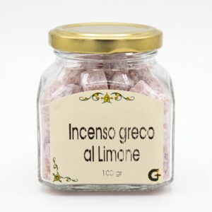 Incenso Greco Artigianale al Limone in Grani - Vasetto in Vetro da 100g