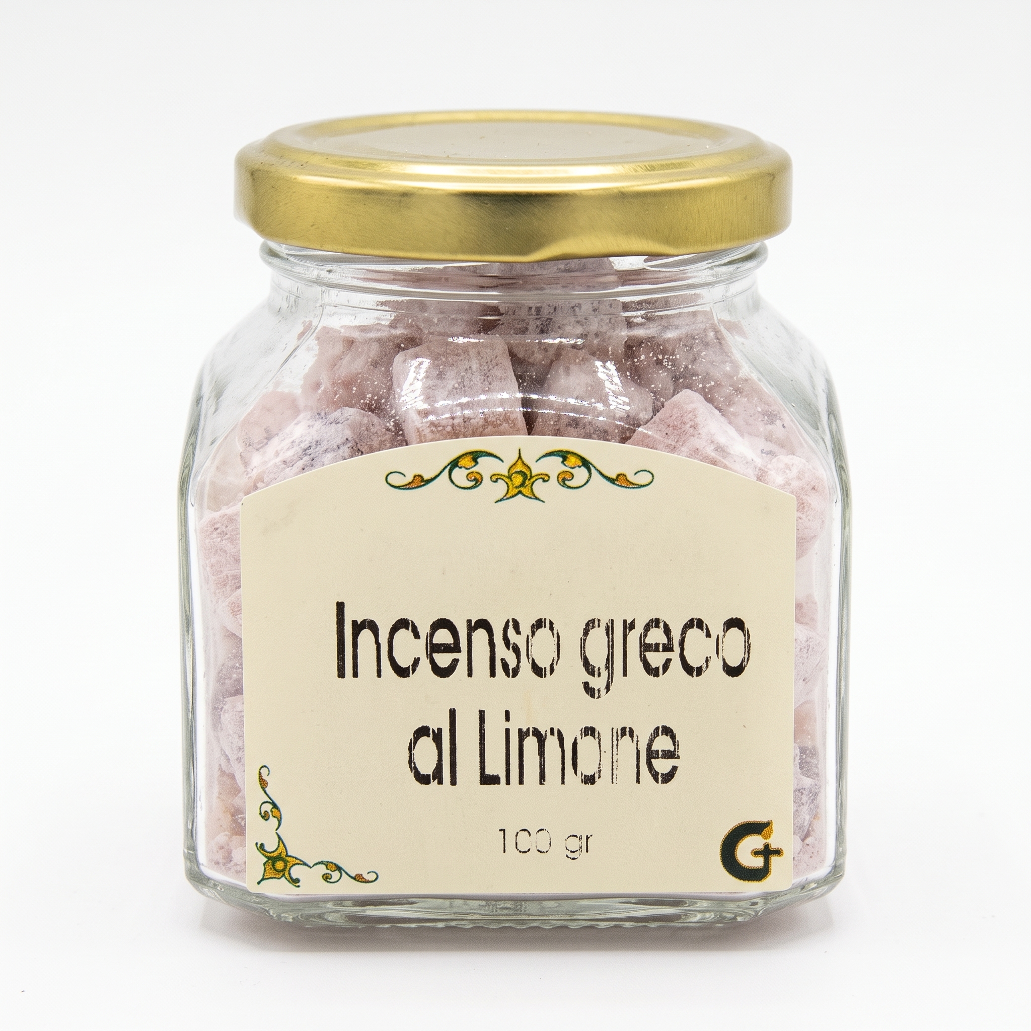 Incenso Greco Artigianale al Limone in Grani - Vasetto in Vetro da 100g