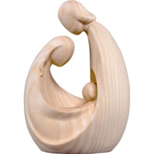 Scultura in legno naturale "Sacra Famiglia" – Art-deco - CM 11