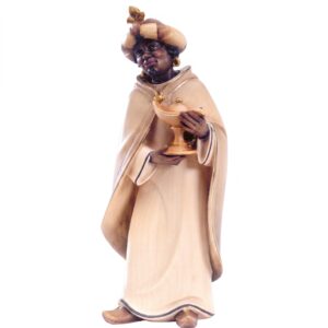 Artis - Re Magio in piedi Baldassarre- Scultura in Legno Cm 15 Val Gardena