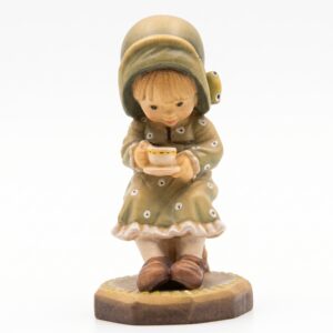 ANRI - Collezione Sarah Kay - Cofee Time - Scultura in Legno Cm 10 Val Gardena