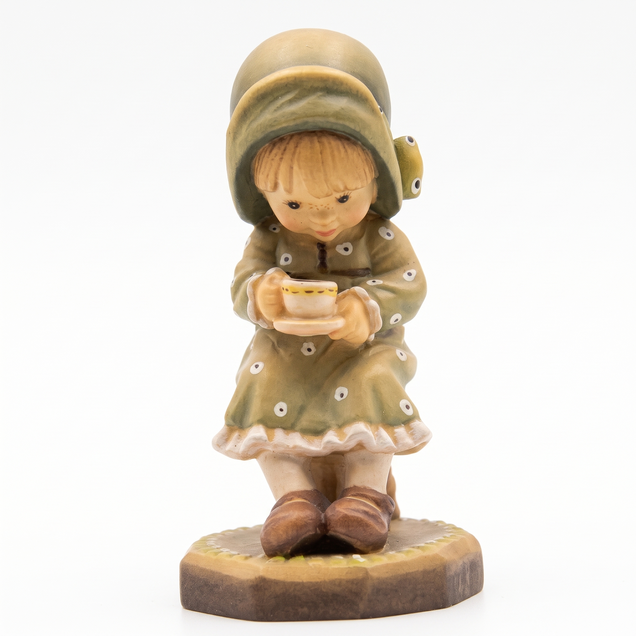 ANRI - Collezione Sarah Kay - Cofee Time - Scultura in Legno Cm 10 Val Gardena