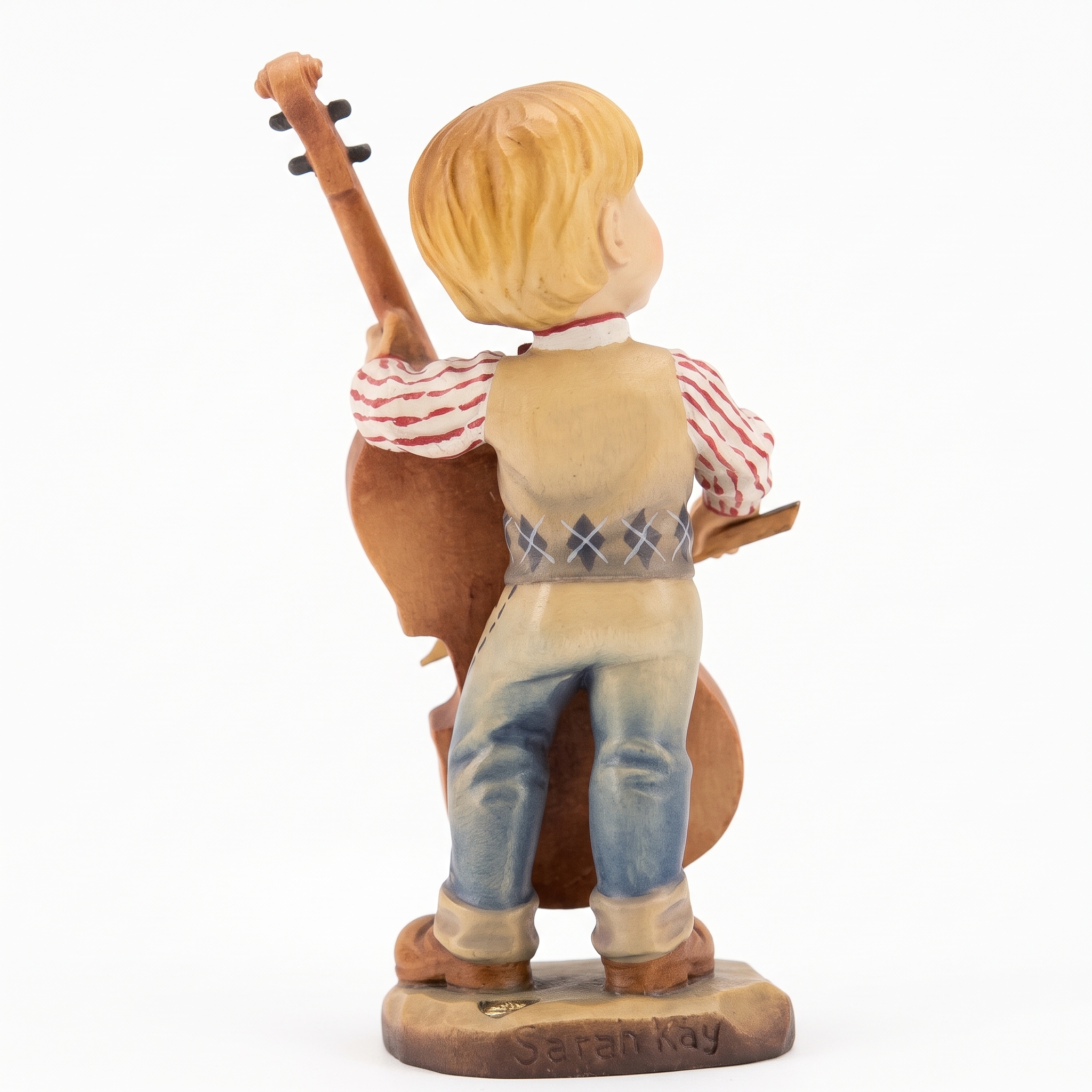 ANRI - Collezione Sarah Kay - La Serenata - Scultura in Legno Cm 10 Val Gardena - immagine 2