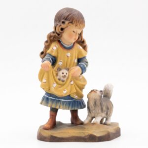 ANRI - Collezione Sarah Kay - Il mio Micio - Scultura in Legno Cm 10 Val Gardena