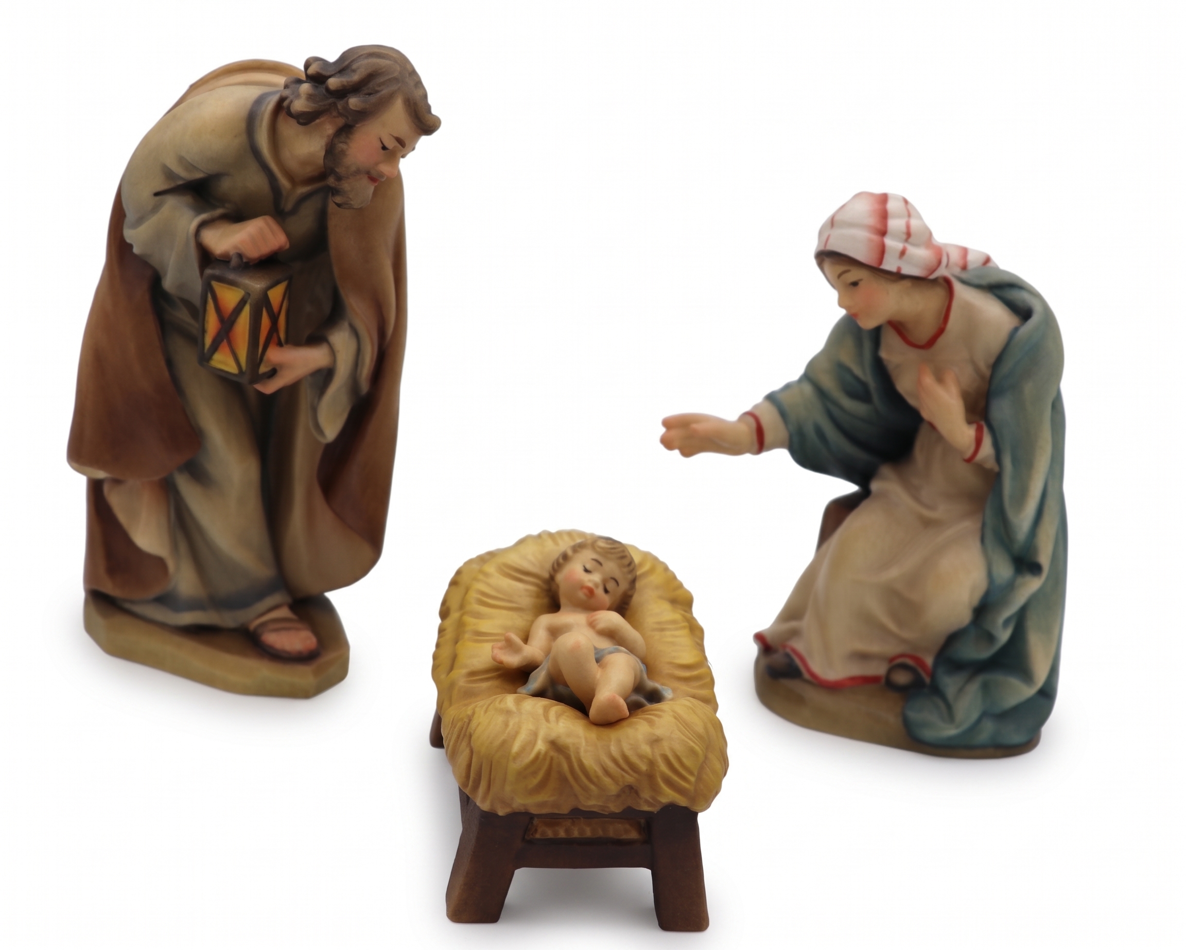 ANRI - Florentiner - Sacra Famiglia - Scultura in Legno Cm 12,5 Val Gardena
