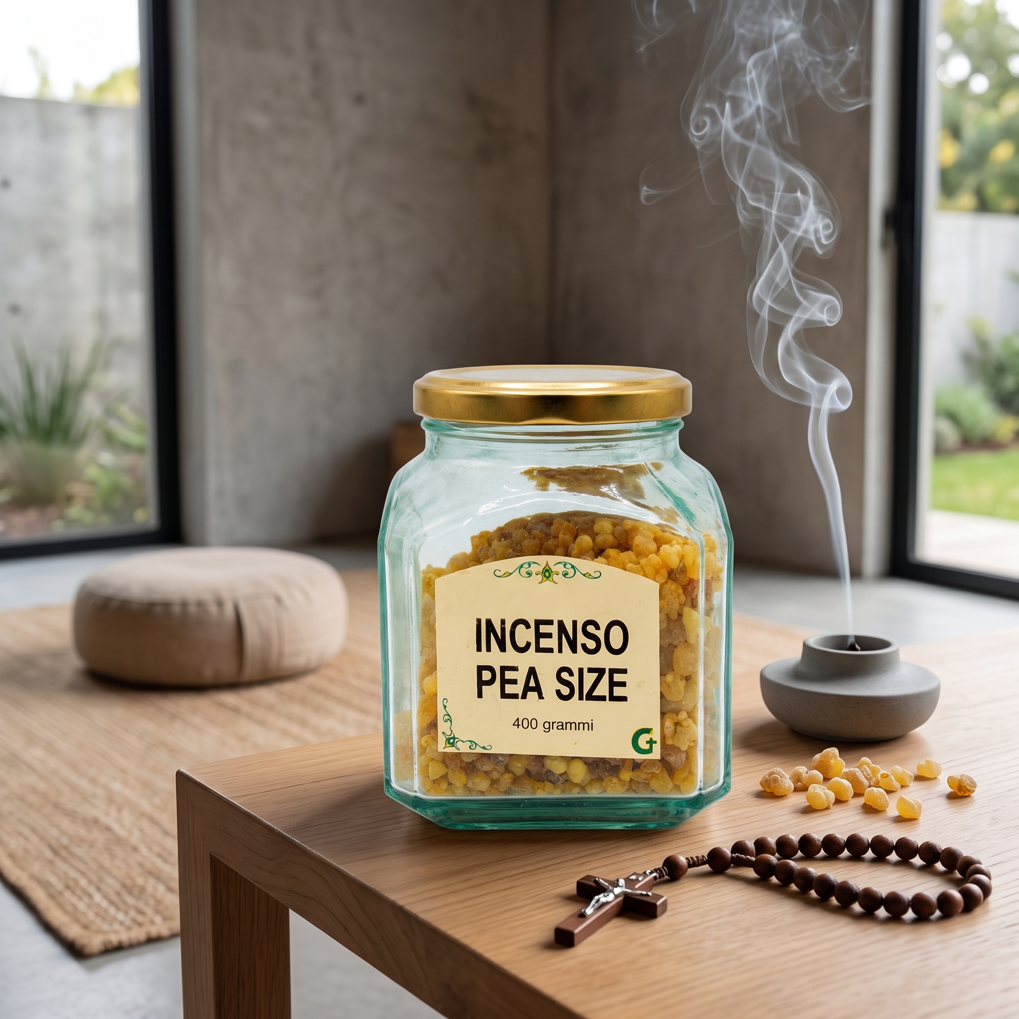 Incenso Liturgico in Grani Puri (Pea-Size) – Vasetto in Vetro da 400g - immagine 2