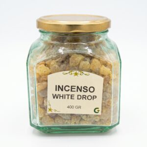 Incenso Liturgico "White Drop" (Goccia Bianca) in Grani – Vasetto Vetro 400g